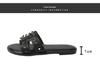 Chic Women's Rivet Slippers: 2025 Summer Fashion, Flat Bottom, Stylish Single Strap for Outdoors & Beach