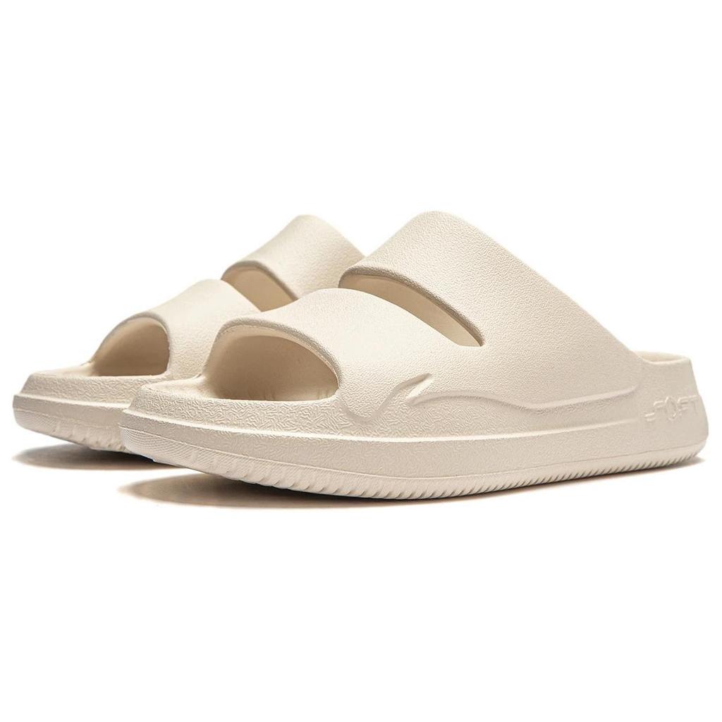 Li Ning Soft Clap Slip Resistant Abrasion Resistant Slide Slippers Unisex Beige AGAU005-3