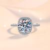 Classic Style S925 Sterling Silver GRA Certificate 2CT Round Cut VVs1 Moissanite Halo Engagement Ring for Women Jewelry