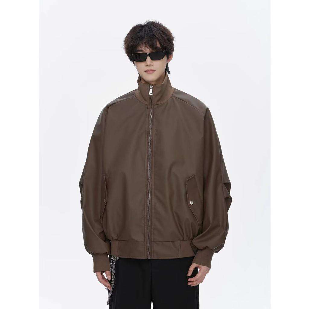 Jarní a podzimní PU Pánský elegantní kabát Ins Značka High Street Fashion Hong Kongský styl Japonský styl Harajuku Korejský styl Trendy Volná bunda