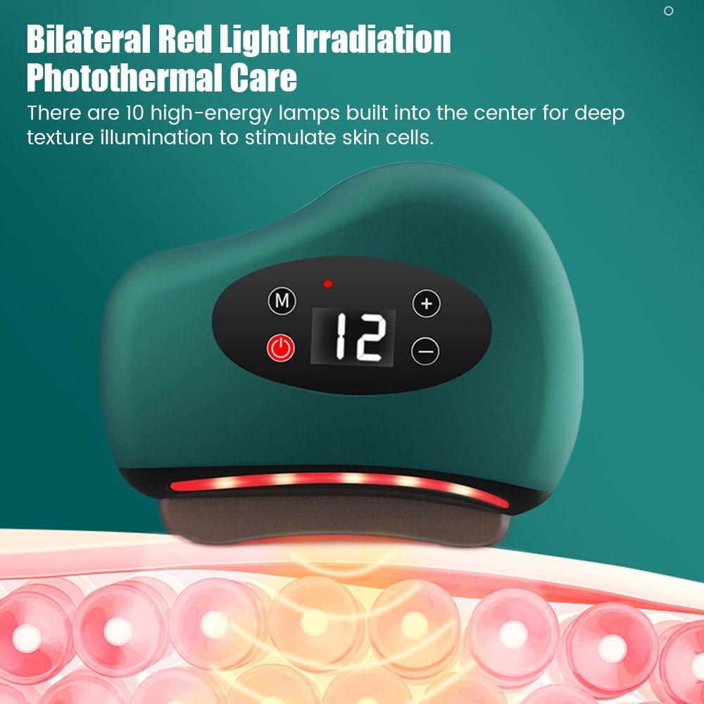 Small Portable Electric Scraping Massager Meridian Dredging Brush Vibration Heating Gua Sha Massage Board