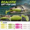 3-Pack Floating T-Tail Soft Fishing 10cm - High Elasticity Soft Plastic Worm for Fishing