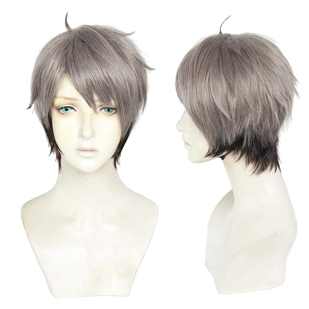 Cosplay Gradient Black Short Perfect for Parties and Includes 3 Bonus a Dedicated and a Memo Heat-resistant Wig, "Second Castle" Edo-Nezumi Style,