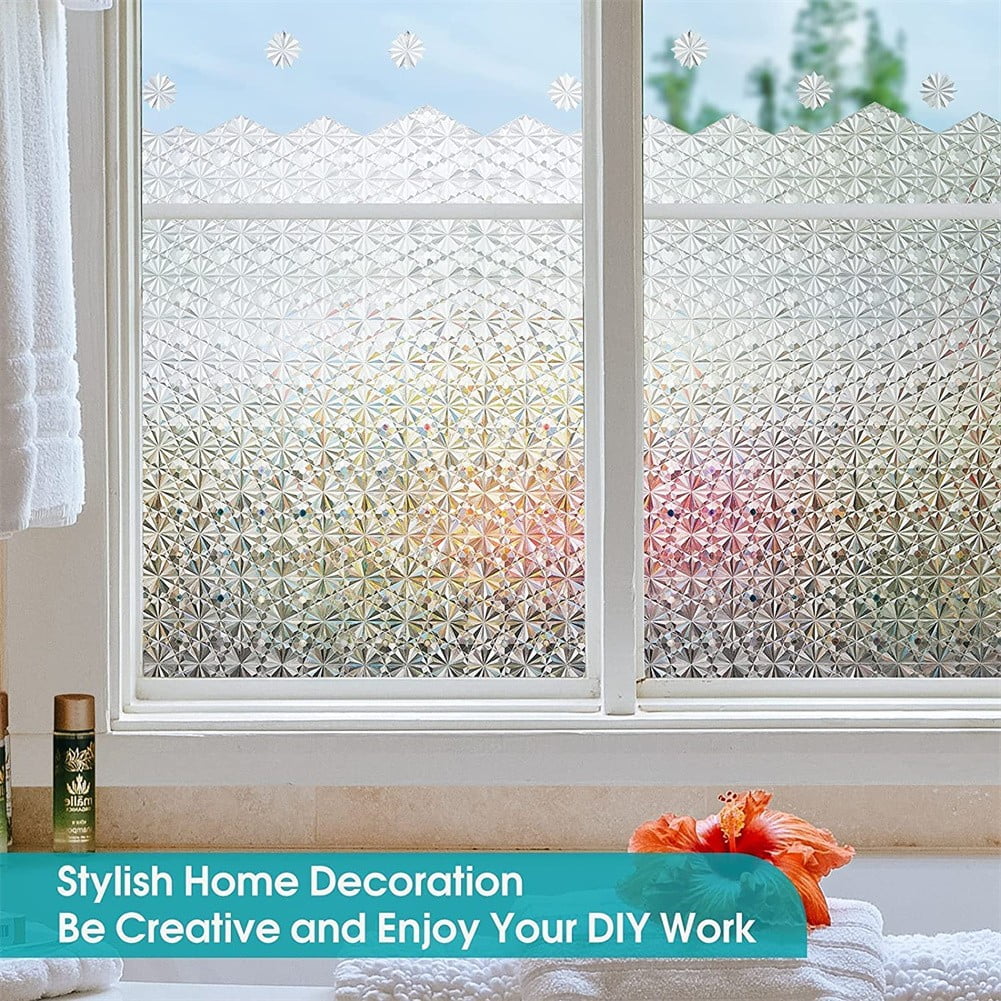 Electrostatic Glass Film Decoration Bathroom Privacy Film Easy Adhesion with Water Creates Beautiful Light Effects
