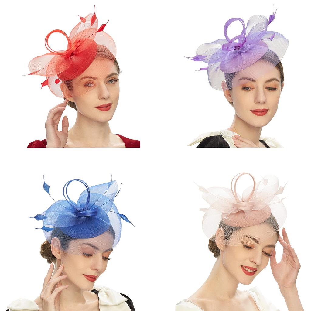 Elegant Fascinator Hat Headbands Funny Girl Hat Headgear Lovely Hairpiece for Wedding Party