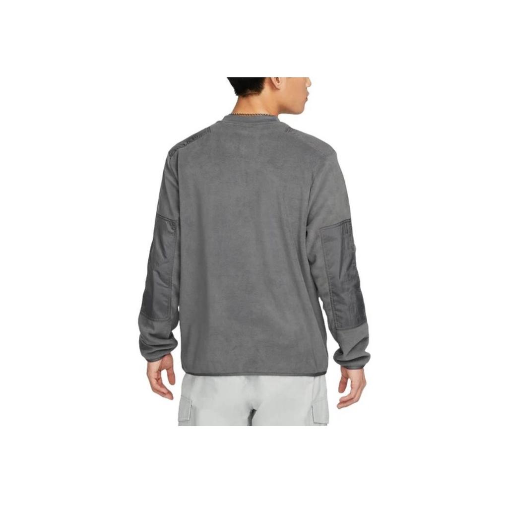Nike Fleece-Lined Colorblock Crewneck Sweatshirt Men Tops Iron-Grey DD4855-068