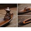 Chinese Style Retro Fishing Line Incense Burner, Home Decoration with a Flat Boat Lying Incense Diffuser Incense Pedestal