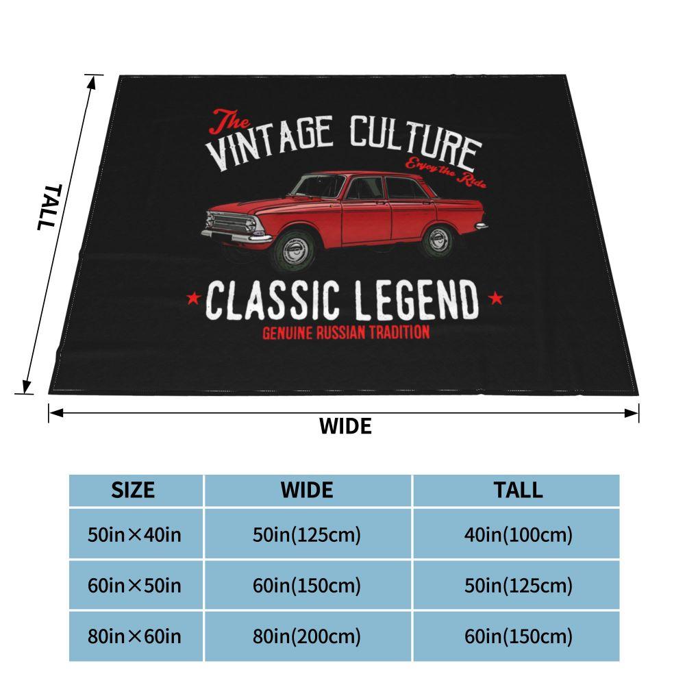 Russian Car Moskvich 412 Inspired Blanket Soft Comfort High-Quality Faux Fur Throw Camping Blanket