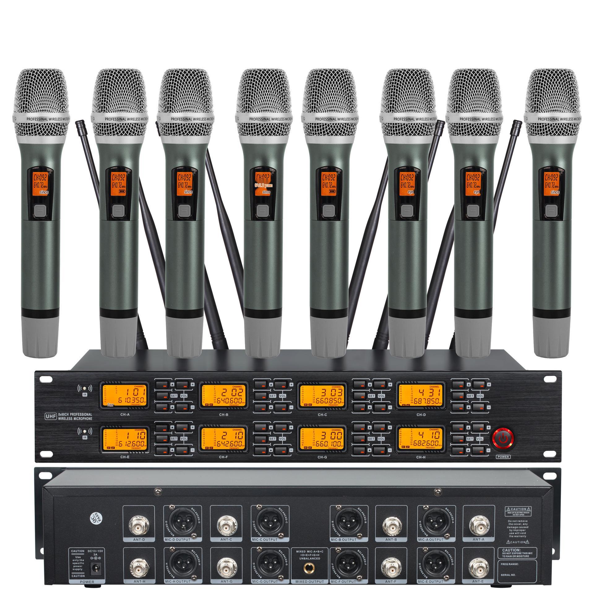 

Wireless Handheld Microphone System (One-to-Eight) - Available in Stock UK Power