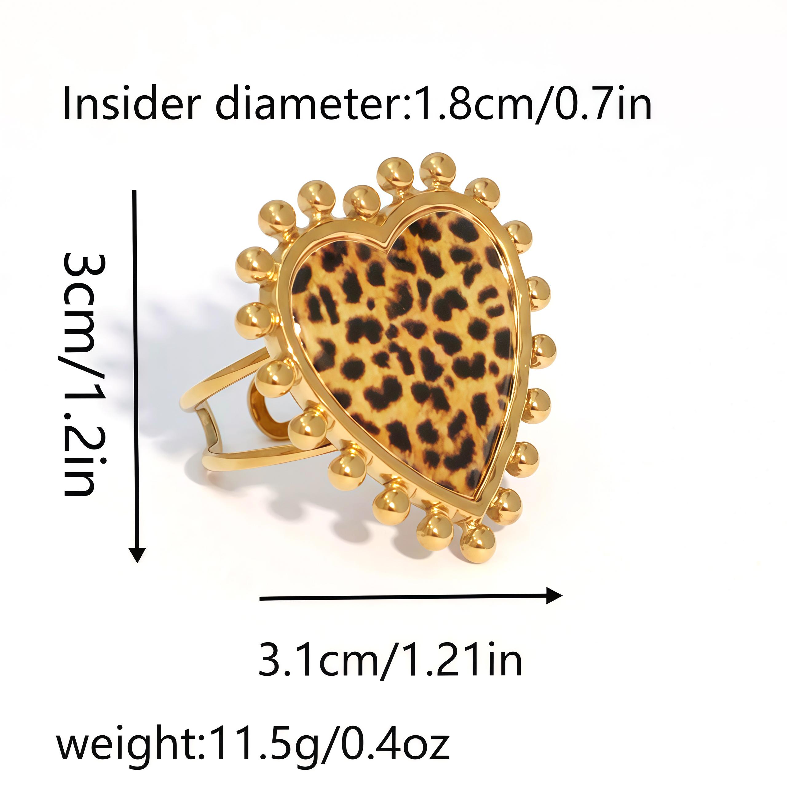

Minimalist Stainless Steel Rings 18K PVD Gold Plated Chunky Zircon Quality Stylish Boho Leopard Golden Zircon For Daily Wear resizable