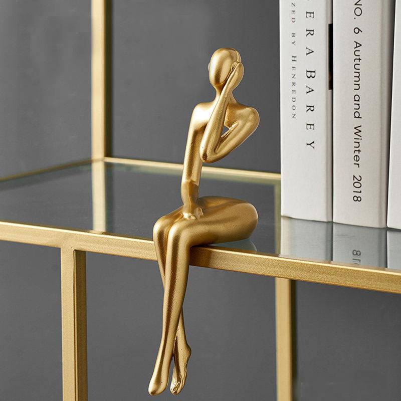 Light Luxury Human Body Art Ornament Decorate Abstract Resin Creative Golden Arts And Crafts Home Office Business Originality