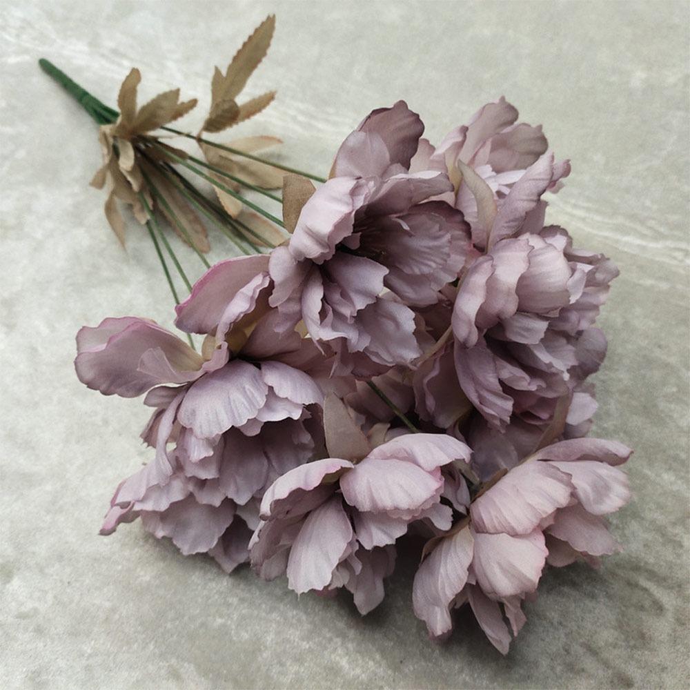 

Шелковые лепестки Искусственный цветок Пион 9 головок Имитация Цветочный букет Яркие Реалистичные цветы Подарок светло-фиолетовый