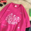 Trend Cotton Women'S T-Shirts Japanese Harajuku Style Cats Prints Short Sleeve O-Neck Oversize Breathable Summer Female Clothes