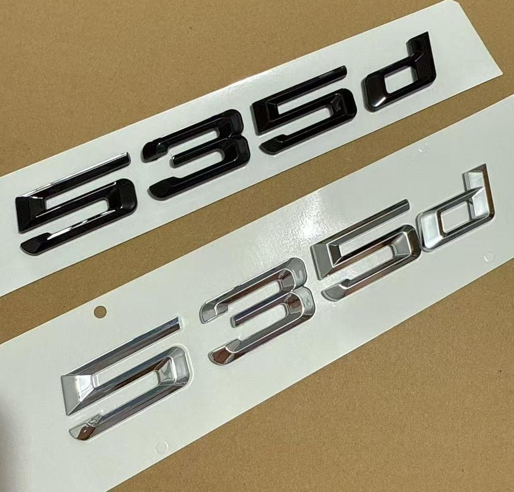 ABBI1 1X 3D ABS Senas 2008-2017m. Chromuotas Blizgus juodas Automobilio bagažinės raidės Lipdukas 535d Emblemėlė Ženklelis E60 E34 F10 G30 E39 Priedai