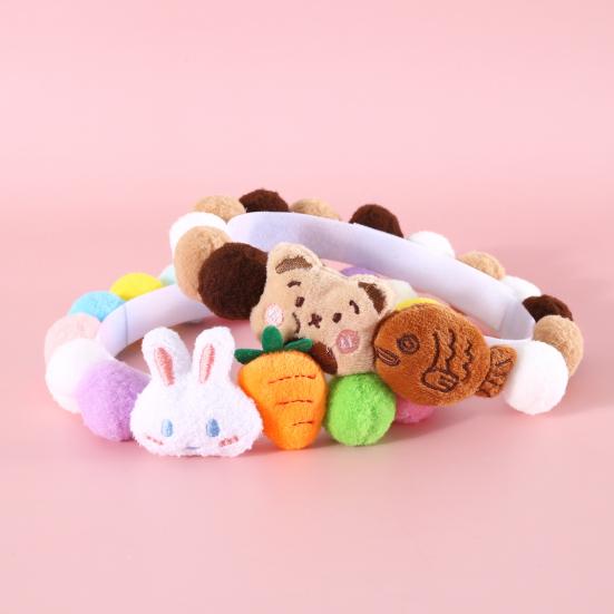 Pet Accessories Collar Cartoon Adjustable Trendy Personality Animal Design Dress Up Cotton