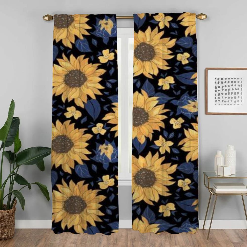 Modern Living Room Curtains for Camera Flower Partition Shades Blackout Curtain Tulle for Bedroom Curtains 2 Pieces Kitchen Home