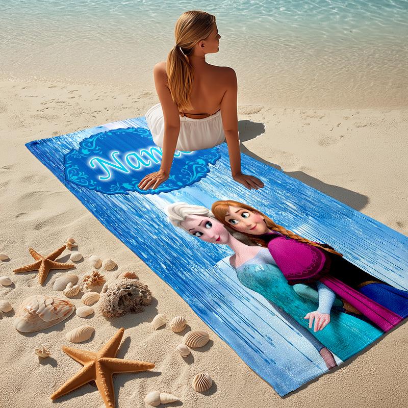 Custom Name Princesses' Night Stylish Digital Printing Beach Towel Quick‑Drying Absorbent Blanket for Beach Pool Gym Travel