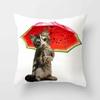 Cute Cat  Print Polyester Cushion Cover 45x45 Throw Pillow Case For Sofa Car Home Decorative Pillowcase Pillow Cover