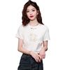 Sommer Kurzarm T-Shirt Damen Sommer Offene Kurze Baumwolloberteile