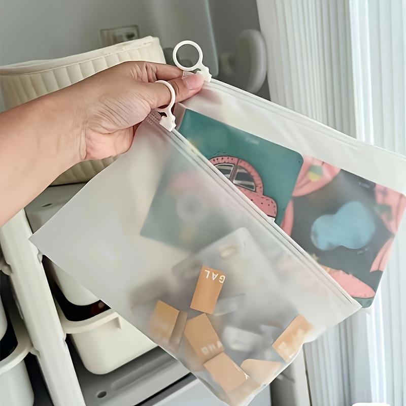 10 Stück Matt Transparent Wasserdicht Reißverschlussbeutel Aufbewahrungstasche für Kabel Make-up Organizer