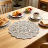 Sottobicchiere Non Deformabile Sottobicchiere in Pizzo Bianco, Centrino Rotondo Ovale Vintage, Sottobicchiere Ricamato con Design Intagliato per Tazza Vaso Tavolo da Pranzo Festa di Matrimonio