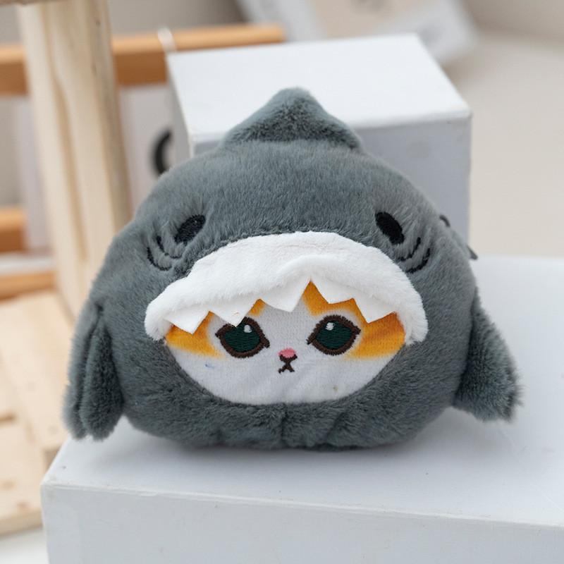 Blue Shark Cute Stuffed Keychain Soft Pp Cotton Fill Plush Toy For Kids Gift