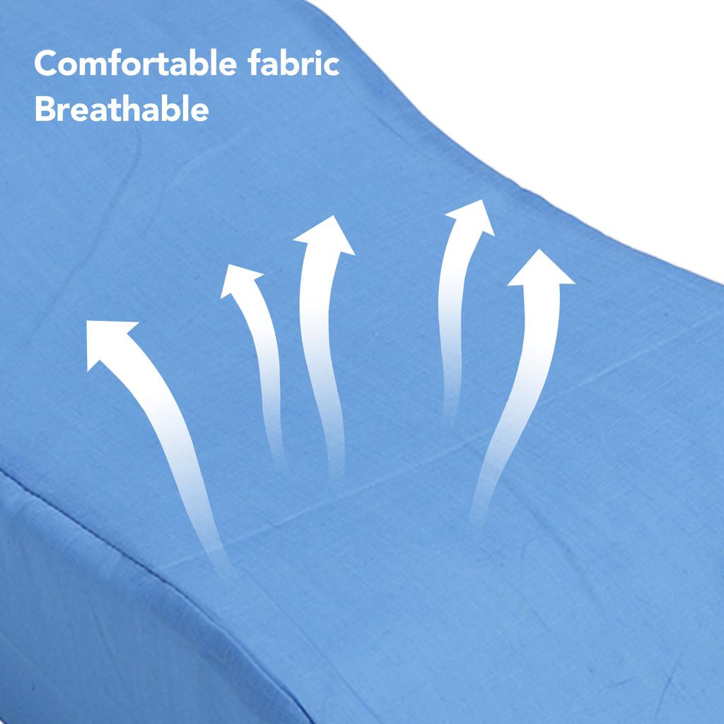S Shaped Leg Elevation Pillow for After Surgery Swelling Orthopedic Leg Wedge Pillow Blue