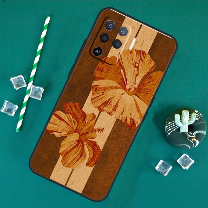 

Hawaiian Faux Wood Surfboard Case For Oppo A60 A40 A80 A16 A76 A96 A18 A38 A58 A78 A98 A91 A15 A17 A74 A94 A54 A57S Cover OPPO A79 5G