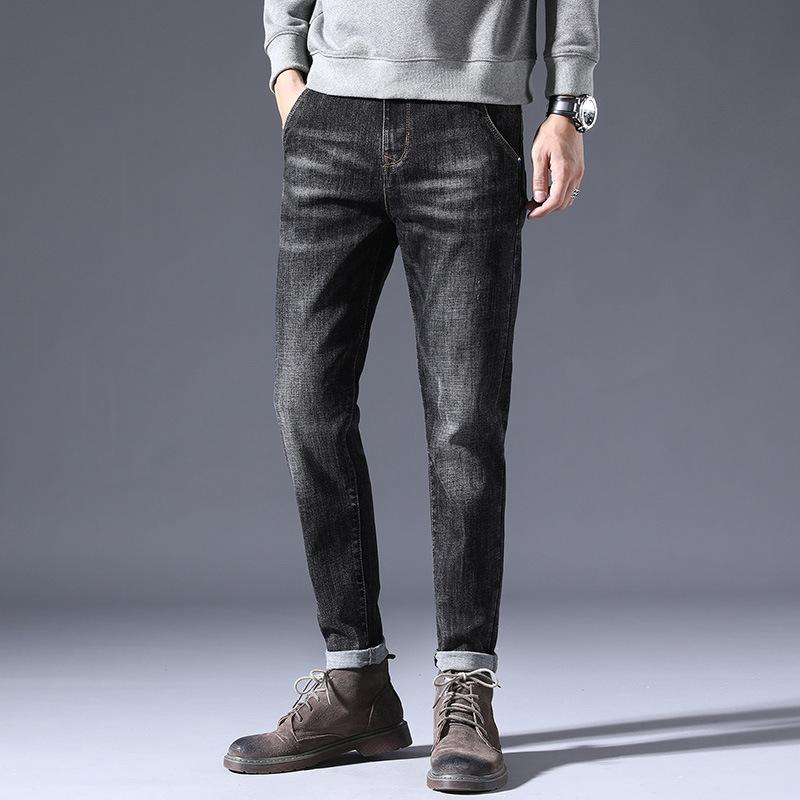 

Весенние новые мужские джинсы, простые прямые джинсовые мужские брюки, мужские брюки для стирки в воде, мужские брюки 38