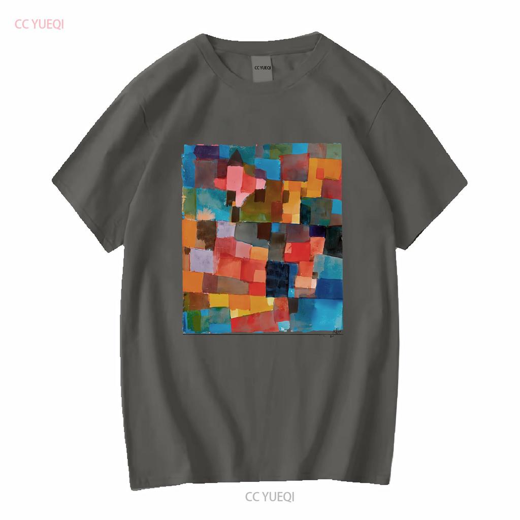 Paul Klee Raumarchitecturen Auf Kalt Warm Artwork T Shirt long or short sleeves vintage Washed Stylish graphic homme Unisex