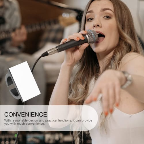 Set of 2 Wireless Mic Holders, Square, Black, Plastic with Adhesive