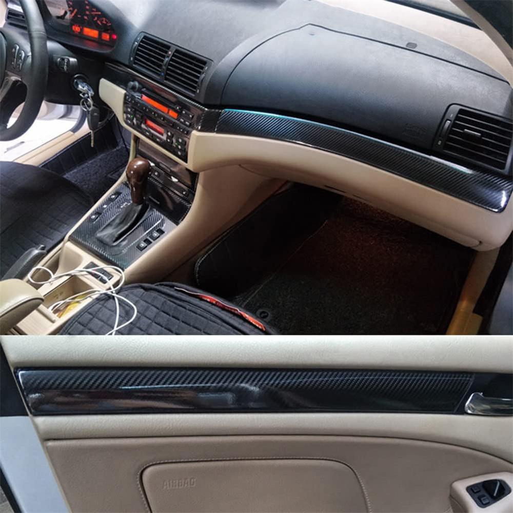 For 1998-2005 BMW 3Series E46 5D Interior Glossy Carbon Fiber Sticker Wrap Trim