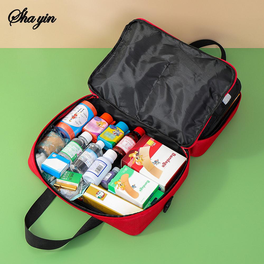 High-Capacity First Aid Kit Travel Medicine And Medication Storage Bag Oxford Cloth Medicine  Organizer Box Emergency Survival