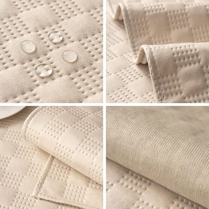 Non-Slip Sofa Cushion - Faux Suede Checkered Pattern, Waterproof And Easy To Clean (1 Piece)