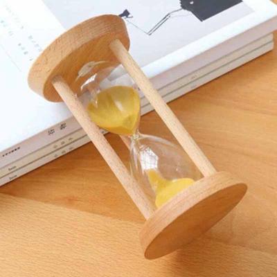 Kleine Runde Holz Drei-Säulen Sanduhr Sanduhr Timer Sanduhr