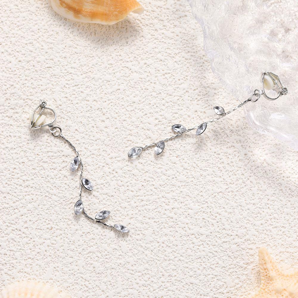 Leaves and Wicker Fashion Ear Clips Without Ear Piercings High-grade Ear Accessories Temperament All Match