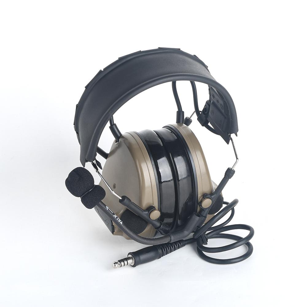 TAC-SKY WCOMTAC III Sports Tactical Headset New Detachable Headband with Silica Gel Earcups Noise Cancelling Earphones WYS0053