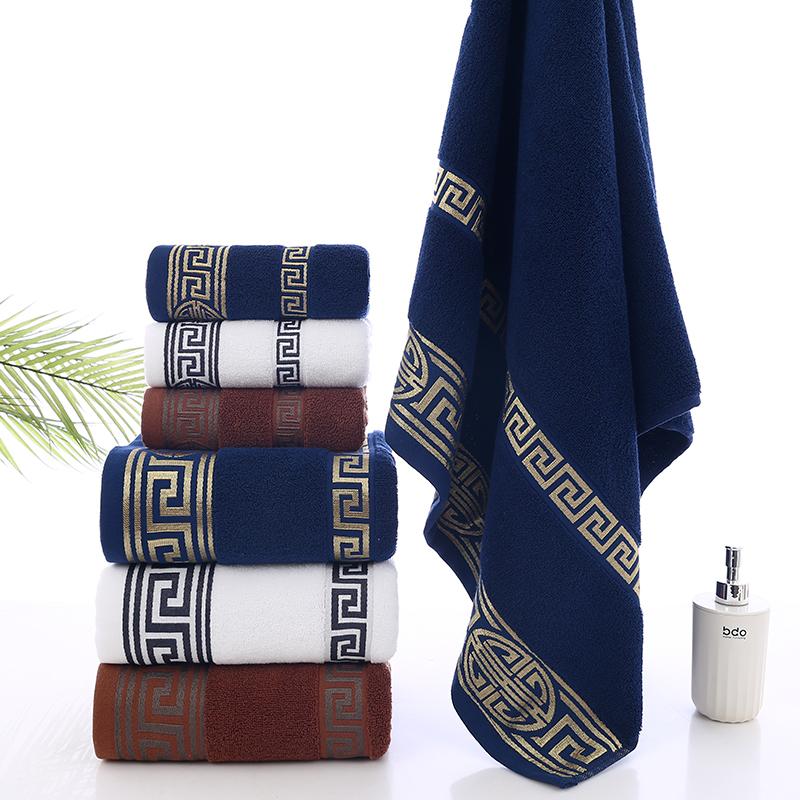 1/2/3pcs Cotton Hand Towel Bath Towel, Super Absorbent , Soft Greek Style Towel Set Bathroom Accessories