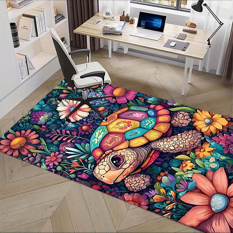 Colorful Turtle Chair Mat Office Carpet for Home Decor, Sofa Rug, Gift for All Rooms