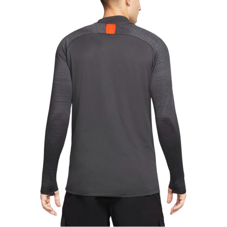 Nike Logo-Print Stehkragen Schmal Geschnitten Retro Fußballtrikot Herren Oberteile Schwarz AO5177-060