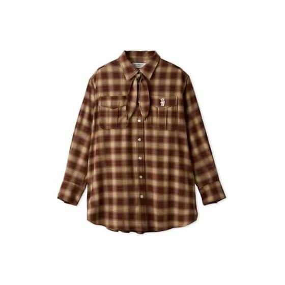 [Lily Brown] Lily Bear Scarf Shirt LWFB254044 Women s