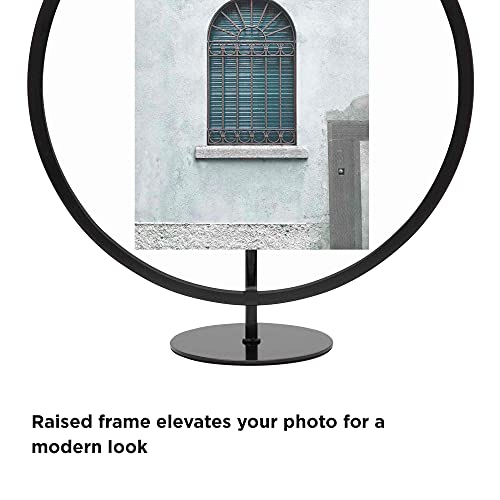 Umbra Infinity Photo Frame, 2L Size (5x7cm), Round, Wall-Mounted, for Photos, Postcards, and Art, 21012272040, Black