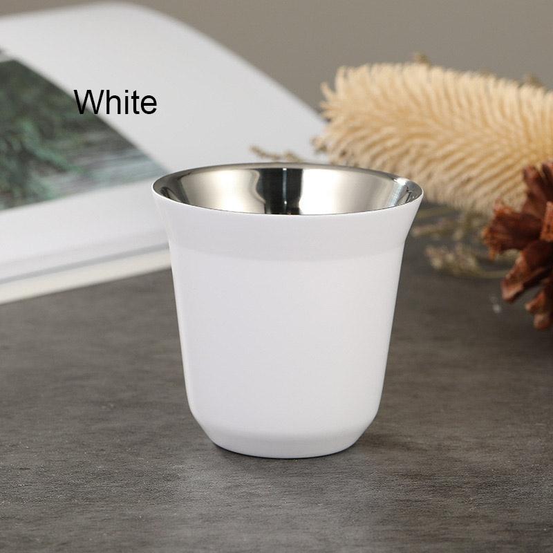1pcs Stainless Steel 304 Coffee Cup, Double-layer Small Glass, Italian Espresso Cup, Insulated Cup, 80ml