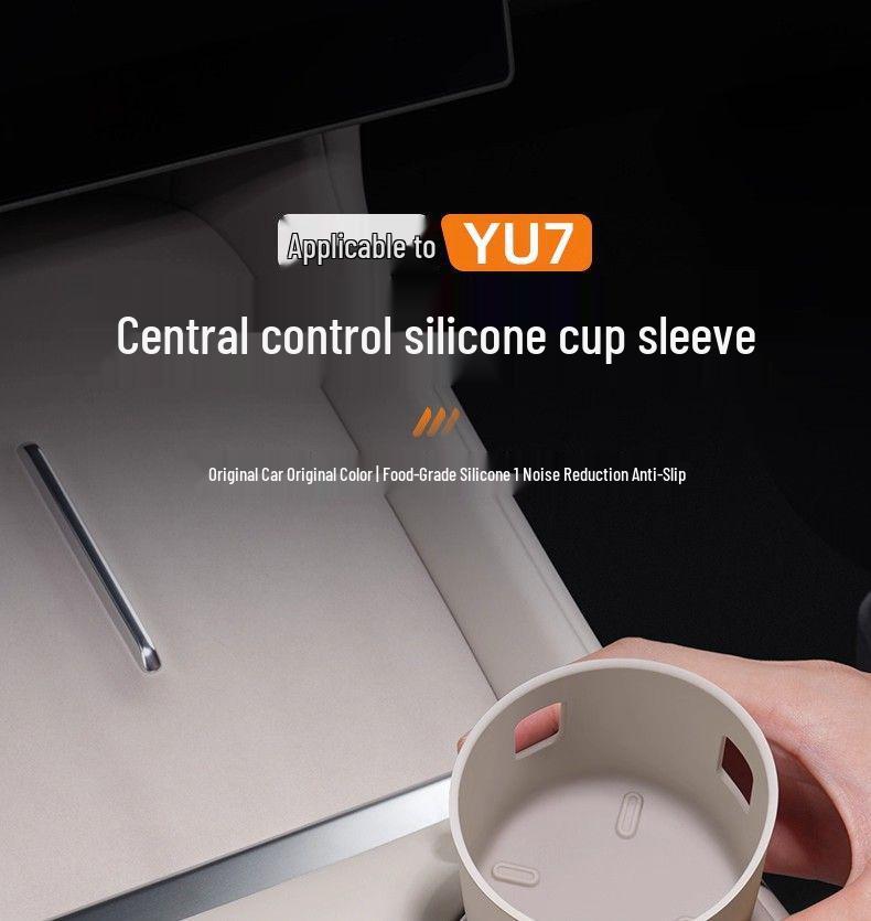 Protection Porte-Gobelet d'Eau pour Console Xiaomi YU7 - Ensemble d'Accessoires de Voiture en Silicone Antidérapant et Imperméable 5 Pièces