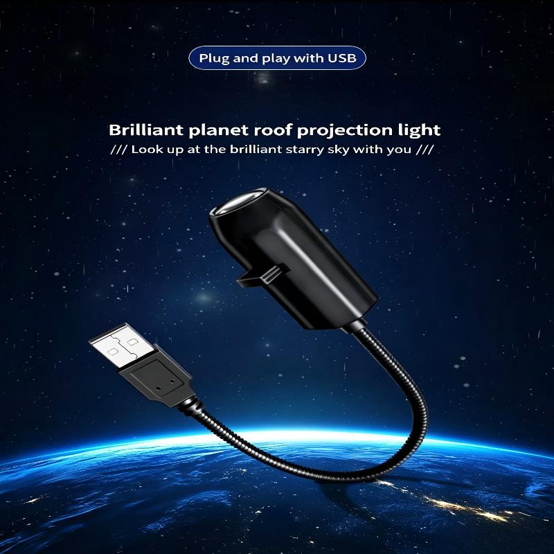 Usb Starry Sky Projector Light, Hd Bright Galaxy Night Light Projector With Multiple Slides, 360° Adjustable Flexible Gooseneck