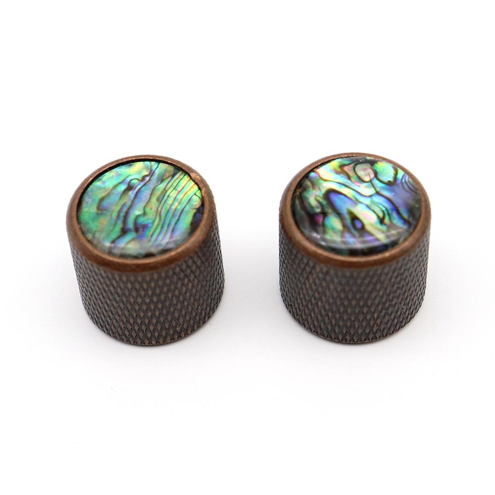 

2 Pcs Metal Guitar Knobs Abalone Top With Inlaid Shell Guitar Knobs For LP SG EPI Guitar Accessories