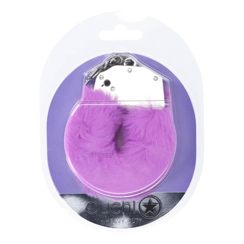 Erotic Furry Handcuffs With Fur For Restraining Hands Bdsm Purple