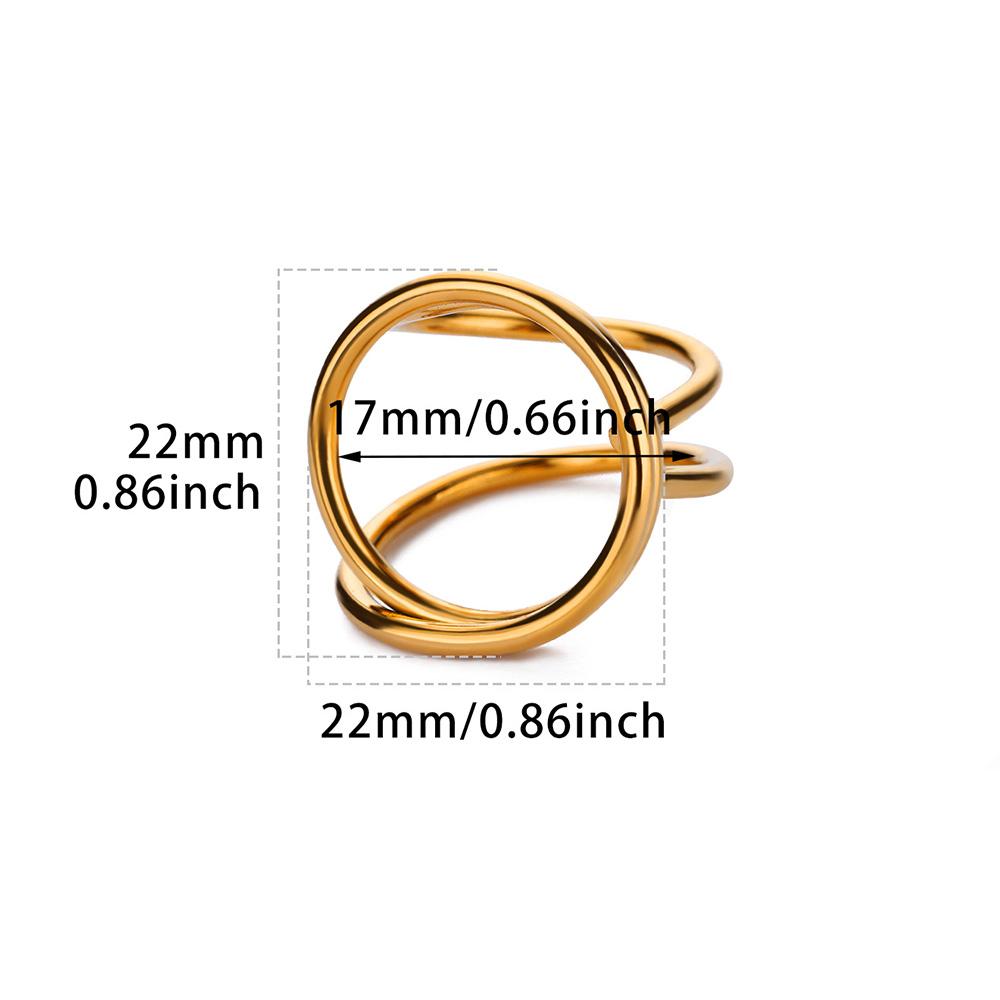 Stainless Steel Hollow Round Line Open Rings For Women Gold Color Wedding Ring Aesthetic Designer Jewelry Accessories Gift Bff