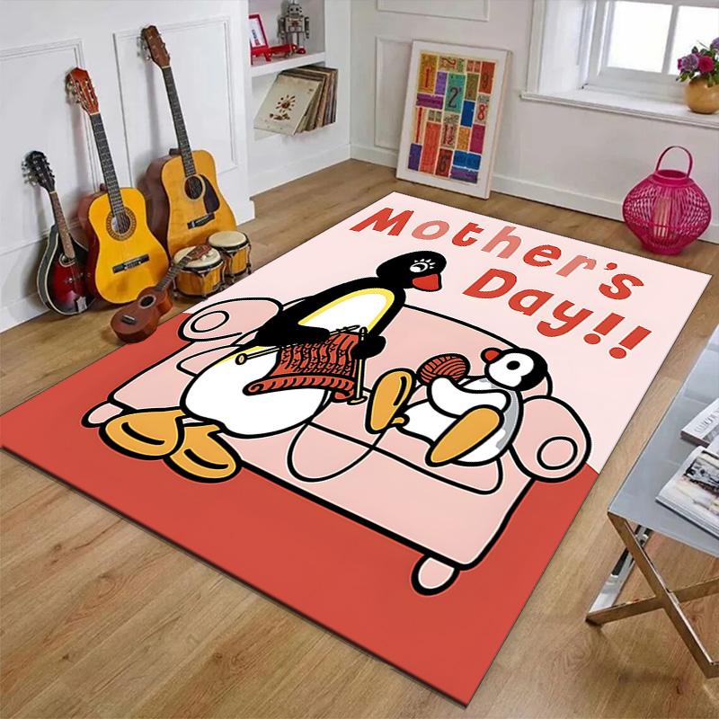 1pc Pingu (3) Design Printed Area Rug Carpet for Bedroom Living Room Home Decor Rugs Mat Non Slip Mat Rug for Bedside