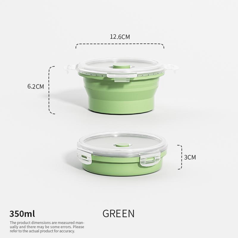 Collapsible Food Storage Containers Foldable Silicone Lunch Containers with Lids Rectangle Collapsible Bowls Round Food Bowls 2